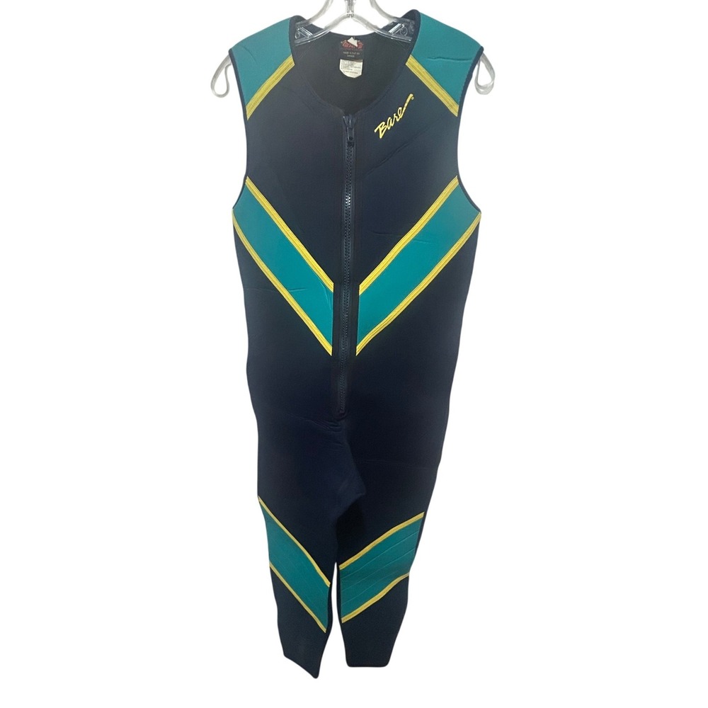 Bare Wetsuit Long John Blue Good Vintage Sleeveless Front Zip Made In Canada